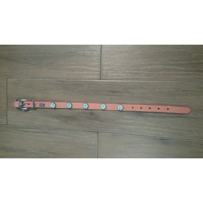 "Hot Dressed" Pink Dog Collar with Daisy Pattern - 20 '' * 